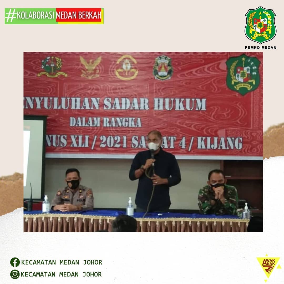 Bapak Camat Medan Johor Zulfakhri Ahmadi, S. Sos menyambut kedatangan peserta Latihan Integritas Taruna Wreda Nusantara (Latsitardanus) XLI /2021 SATLAT 4/Kijang Taruna Polri dan TNI