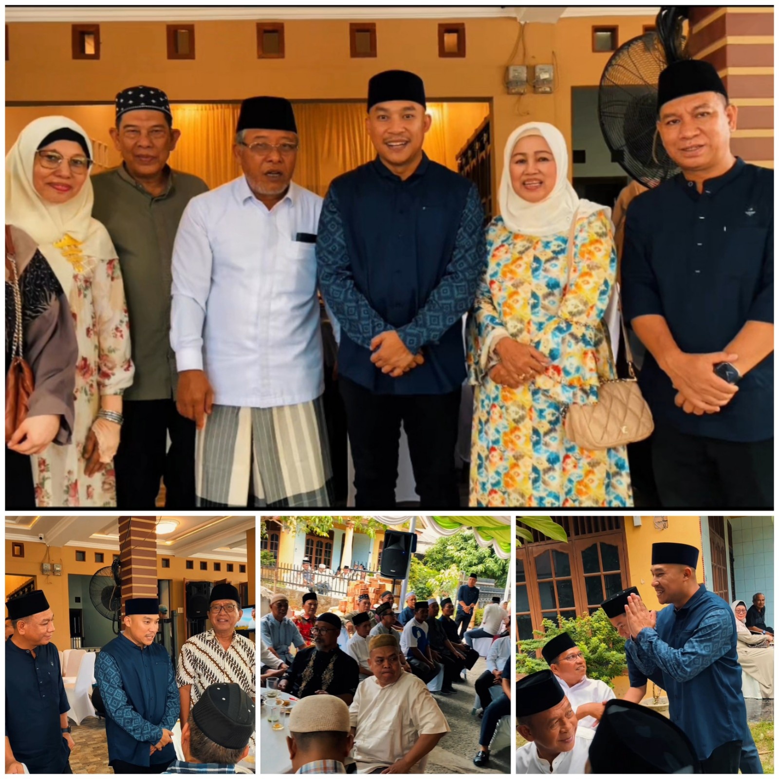 Camat Medan Johor bersama Sekretaris Camat Medan Johor dan Lurah pangkalan mahsyur menghadiri kegiatan syukuran keberangkatan haji di rumah Drs.H.Abidin Azhar, LBS. Kelurahan pangkalan mashyur, pada hari Sabtu (02/05/2026).