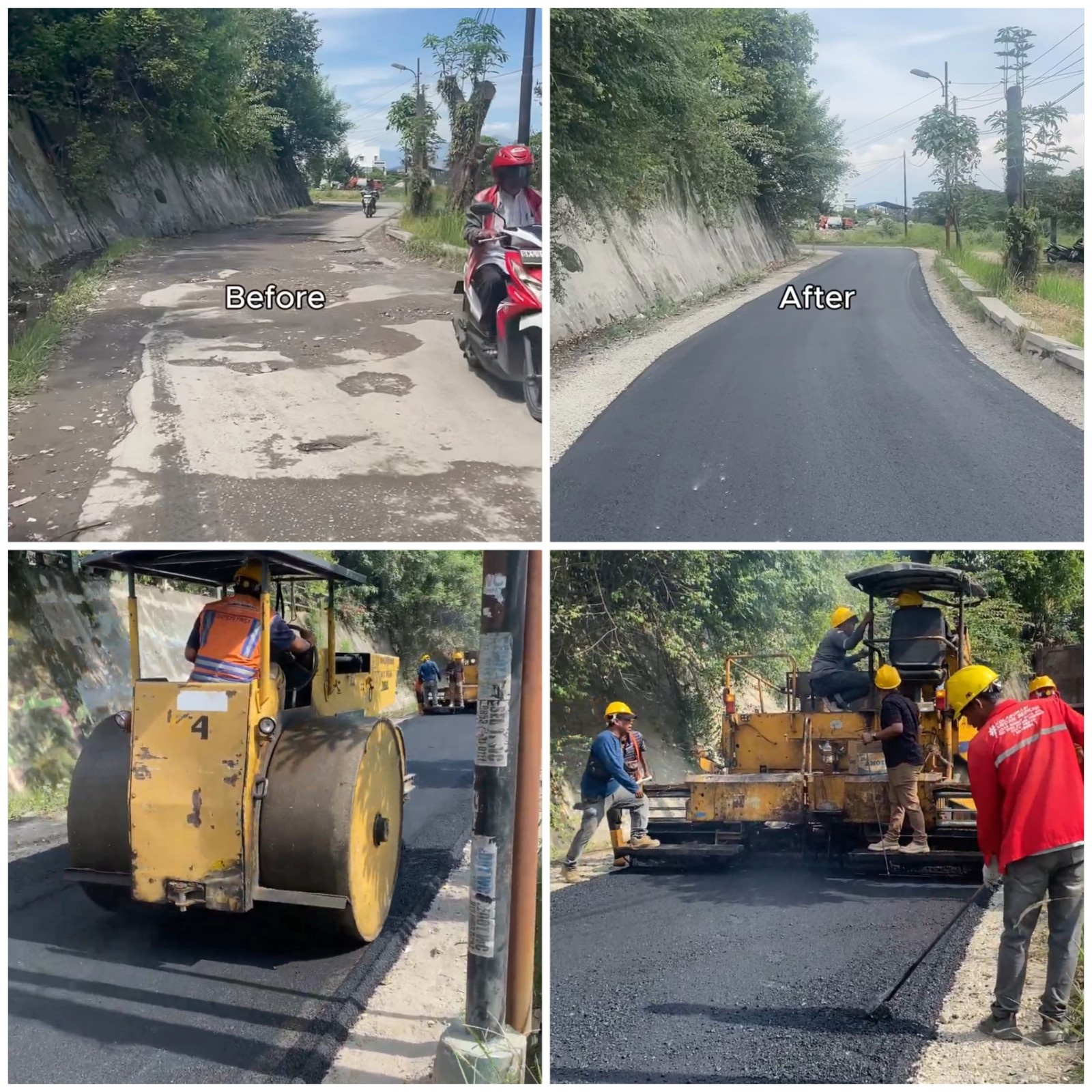 Jalan Inspeksi Kanal di Kelurahan Titi Kuning, Kecamatan Medan Johor kini tampil baru