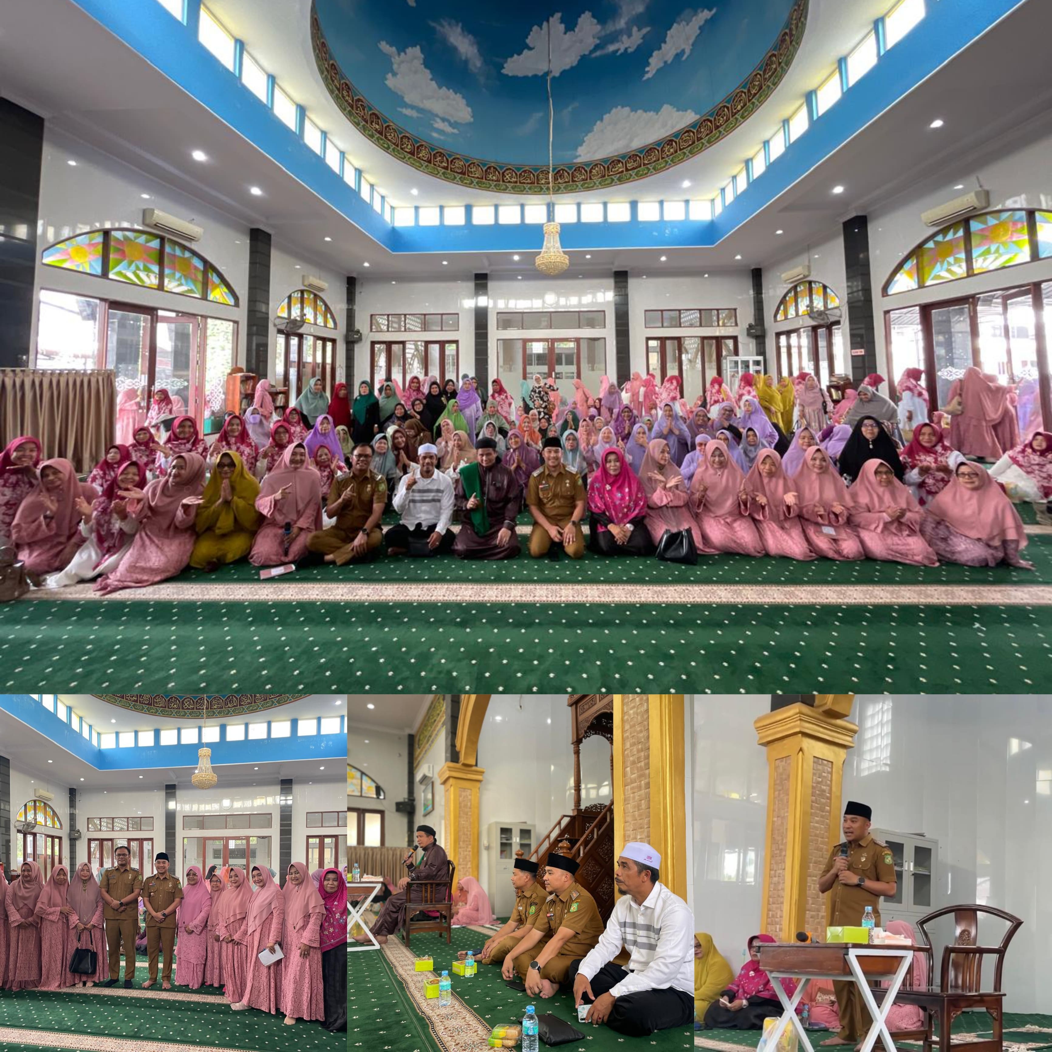 Camat Medan Johor, Bapak Bachtiar Rivai Nasution, S.STP, M.AP bersama Sekretaris Camat Medan Johor dan Lurah Gedung Johor menghadiri kegiatan Wirid Akbar se-Kelurahan Gedung Johor yang dilaksanakan di Masjid Ar-Raudhah